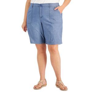 Karen Scott Plus Size Cotton Denim Shorts